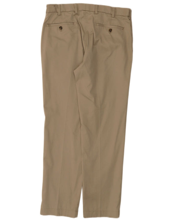Brooks Brothers Mens Straight Chino Trousers W34 L30 Beige Cotton