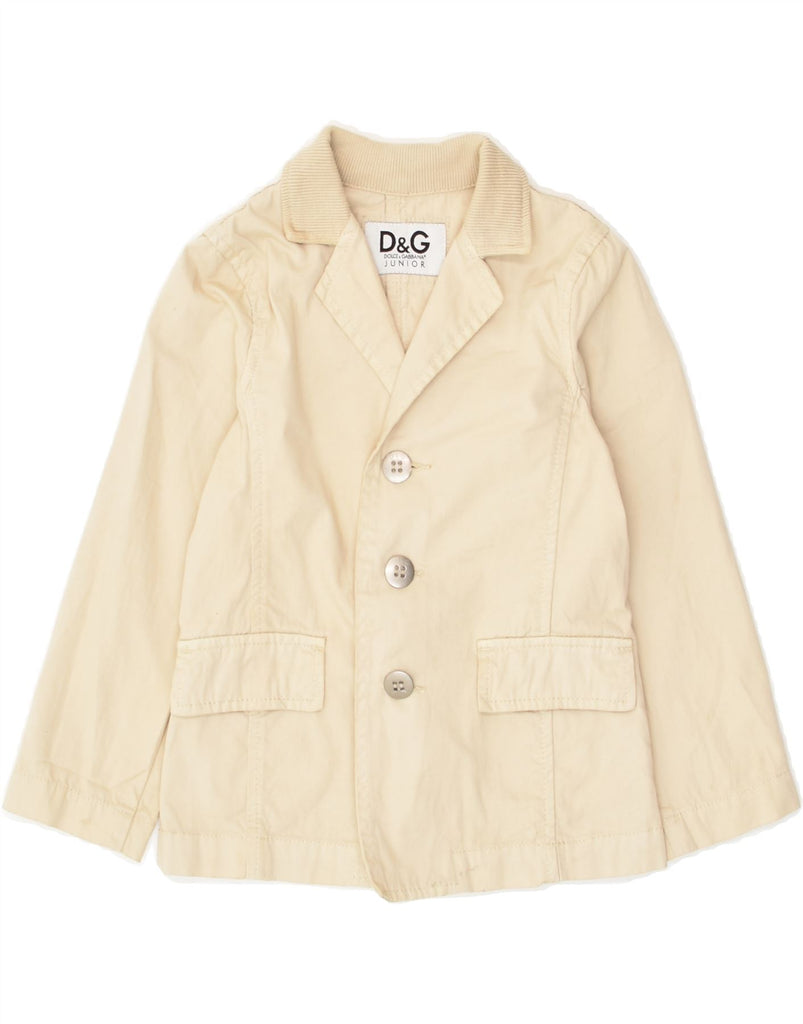 DOLCE & GABBANA Boys 3 Button Blazer Jacket 3-4 Years Beige Cotton | Vintage Dolce & Gabbana | Thrift | Second-Hand Dolce & Gabbana | Used Clothing | Messina Hembry 