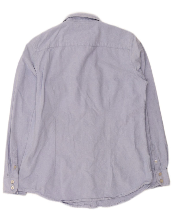 Crew Clothing Womens Tailored Shirt UK 12 Medium Blue Cotton