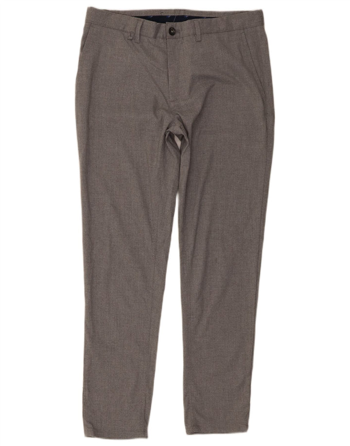 Zara Mens Slim Chino Trousers EU 40 Medium W31 L28 Grey
