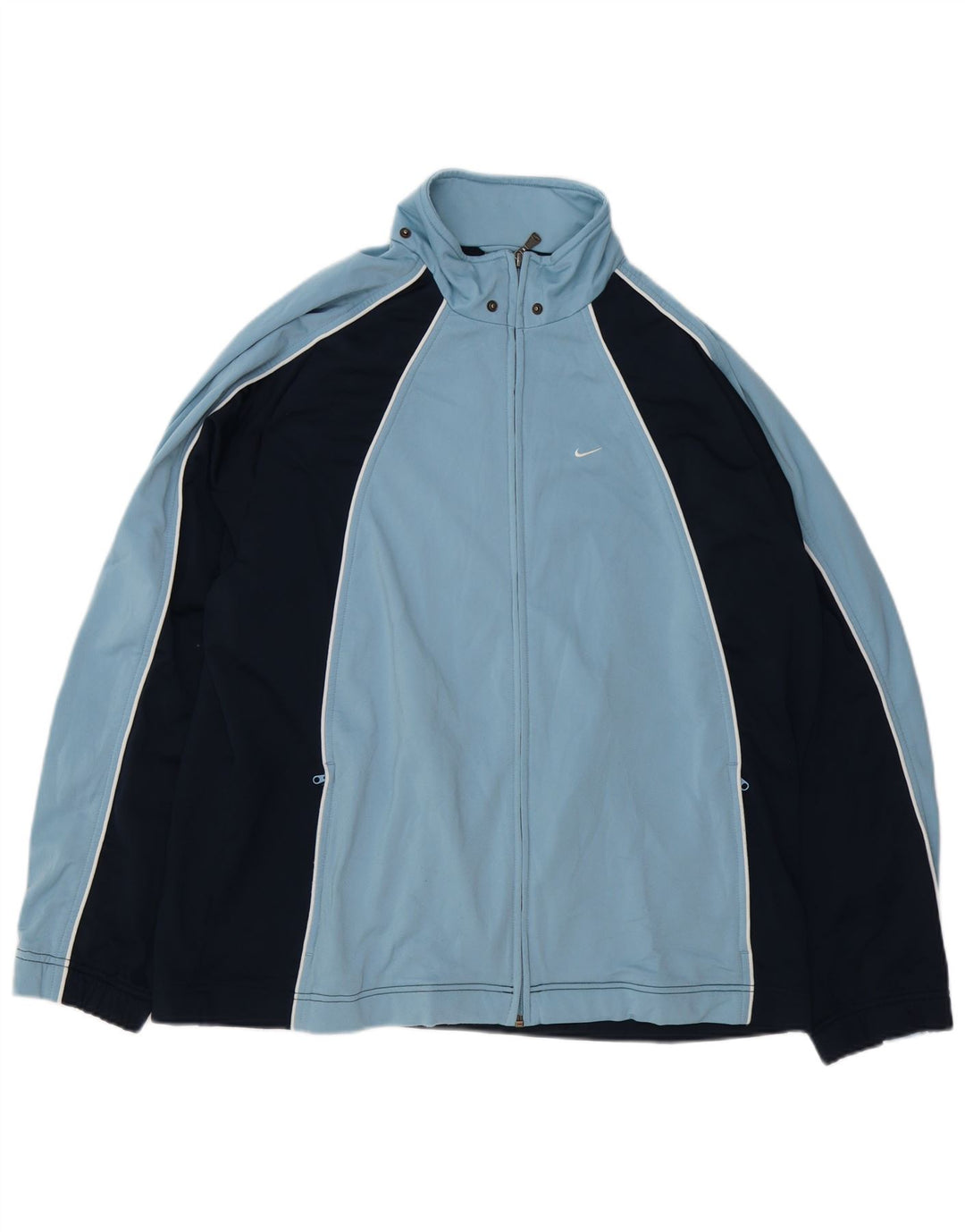 NIKE Mens Tracksuit Top Jacket UK 44/46 XL Blue Colourblock Polyester