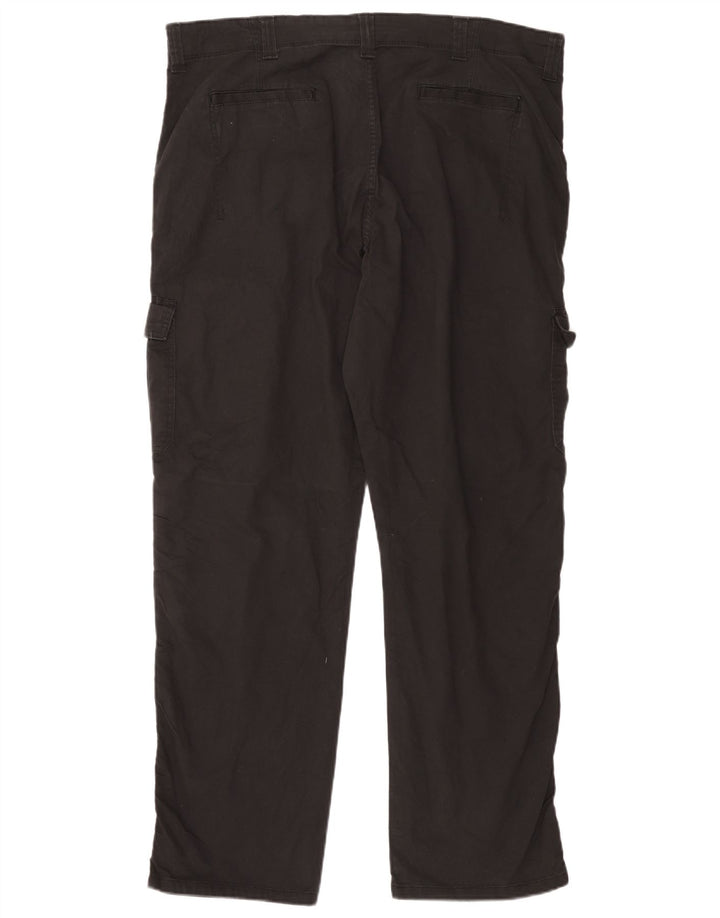 WRANGLER Mens Straight Cargo Trousers W40 L32 Black Cotton