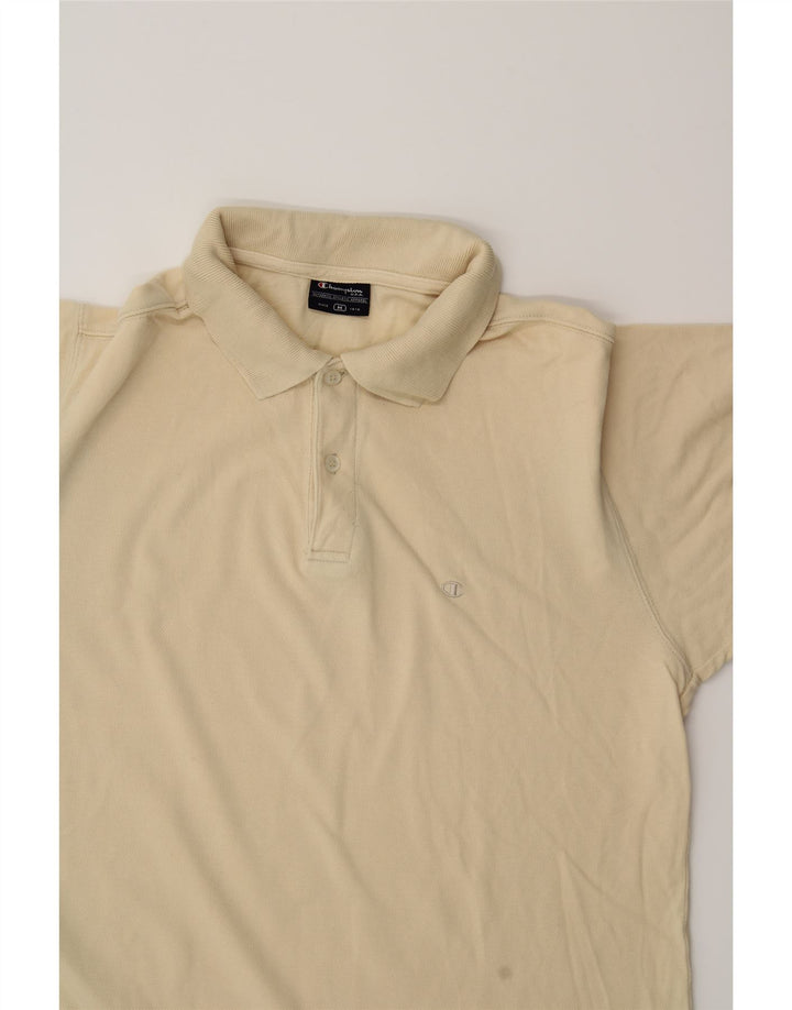 CHAMPION Mens Polo Shirt Medium Beige Vintage Champion and Second-Hand Champion from Messina Hembry 