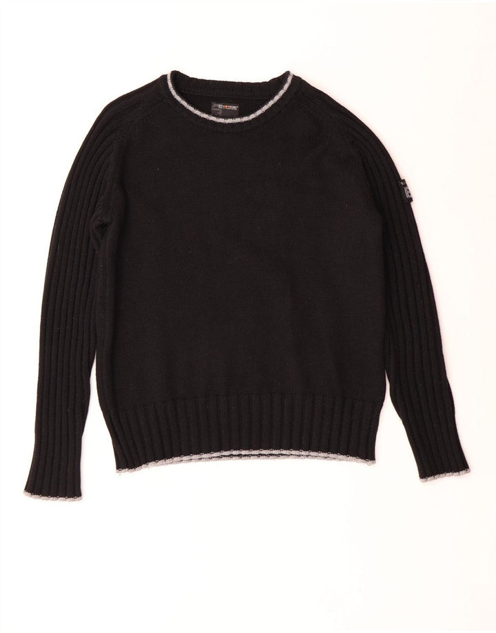 Energie Mens Crew Neck Jumper Sweater Large Black Wool