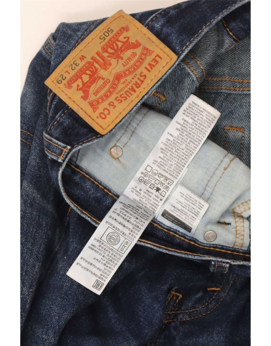 Levi's Mens 505 Straight Jeans W32 L29 Blue Cotton