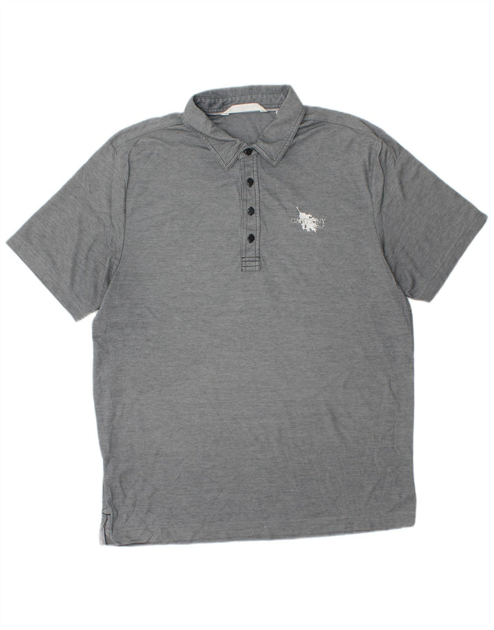 TRAVIS MATHEW Mens Polo Shirt Large Grey Cotton