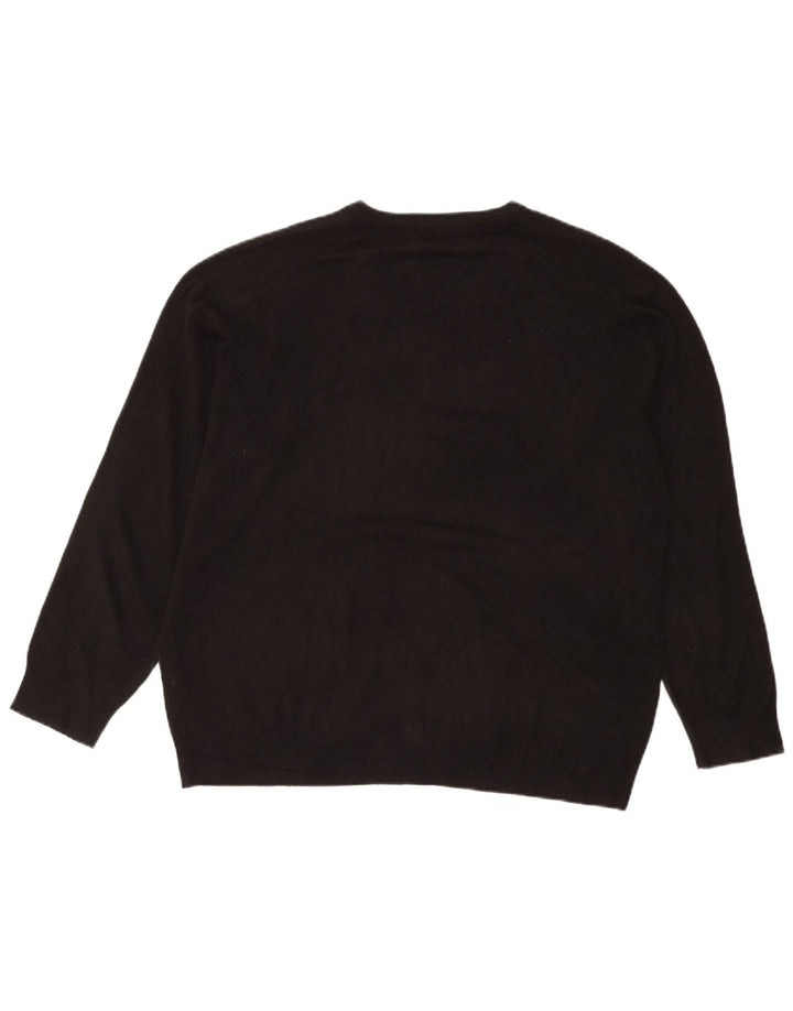 Marks & Spencer Mens V-Neck Jumper Sweater 2XL Black Acrylic