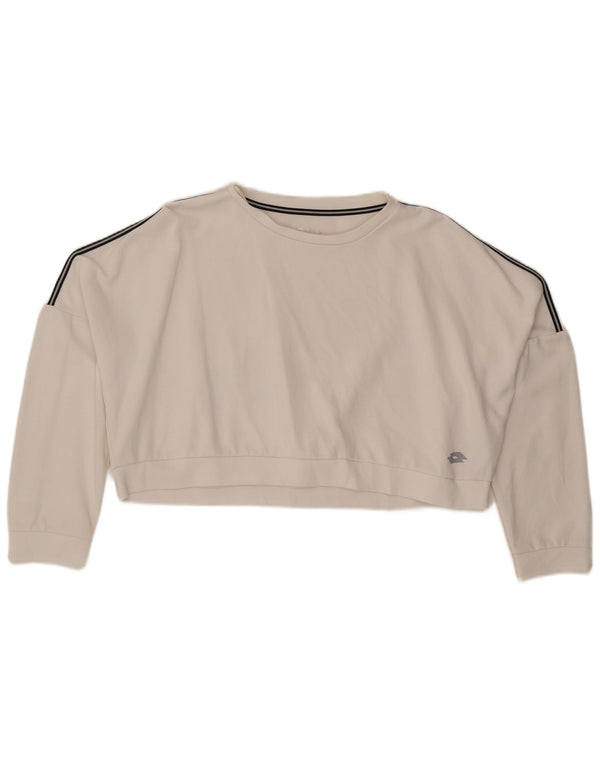 Lotto Womens Crop Oversized Sweatshirt Jumper UK 20 2XL White Cotton