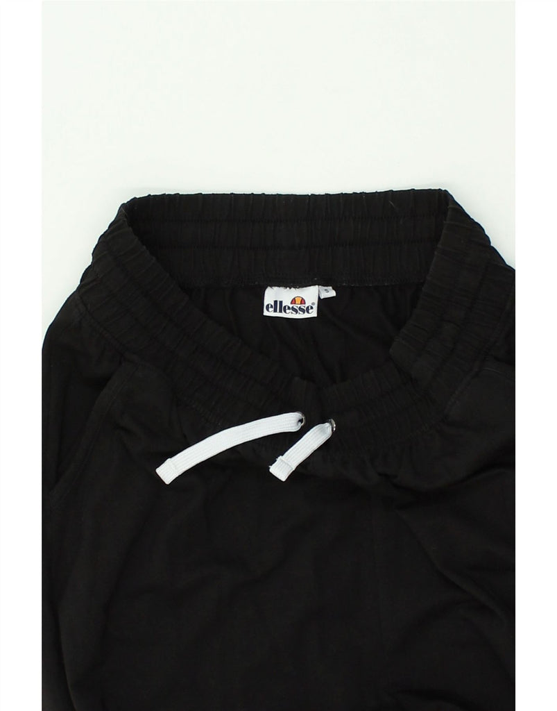 ELLESSE Womens Capri Tracksuit Trousers UK 10 Small Black Cotton | Vintage Ellesse | Thrift | Second-Hand Ellesse | Used Clothing | Messina Hembry 