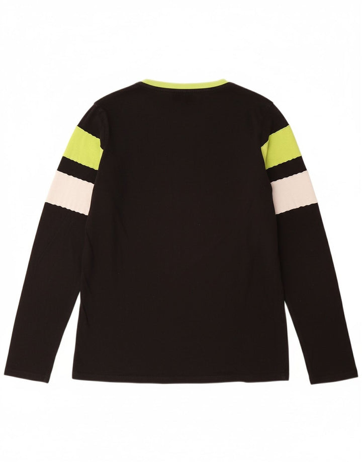 GUESS Boys Graphic Top Long Sleeve 15-16 Years Black Striped Cotton