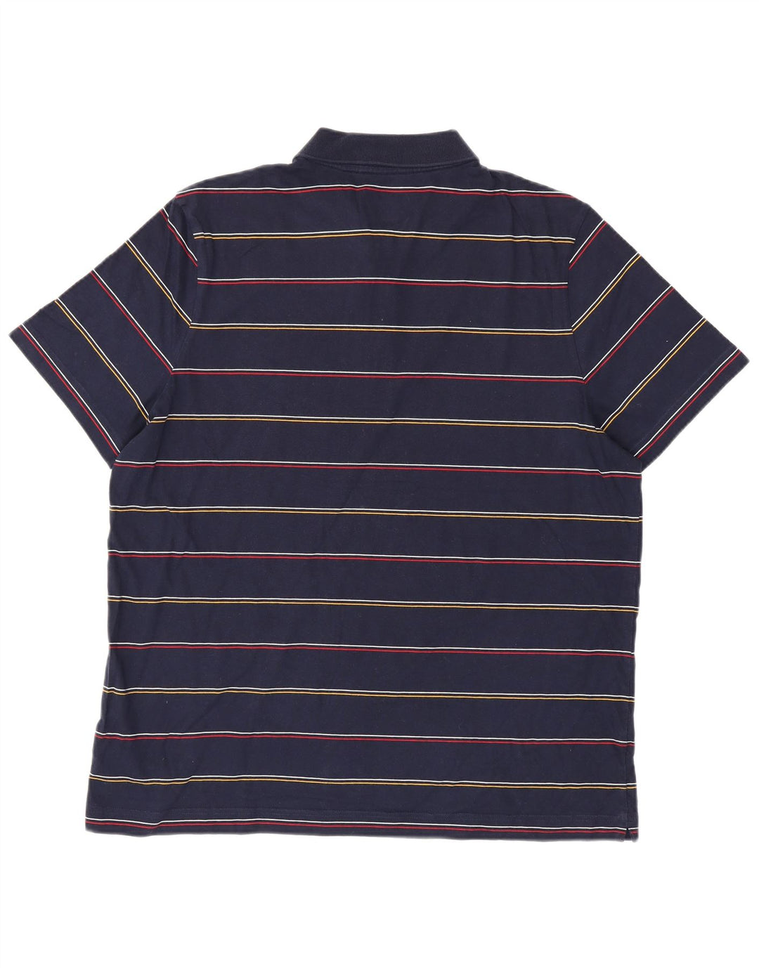 LACOSTE Mens Polo Shirt Size 7 2XL Navy Blue Striped Cotton