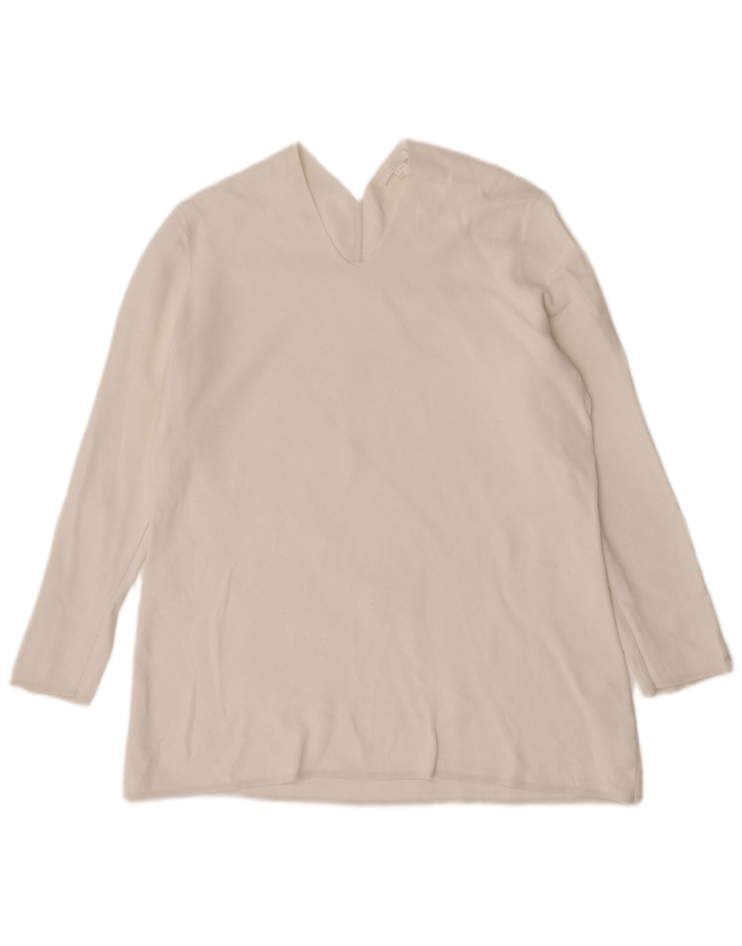 Cos Womens Top Long Sleeve UK 14 Medium White Cotton