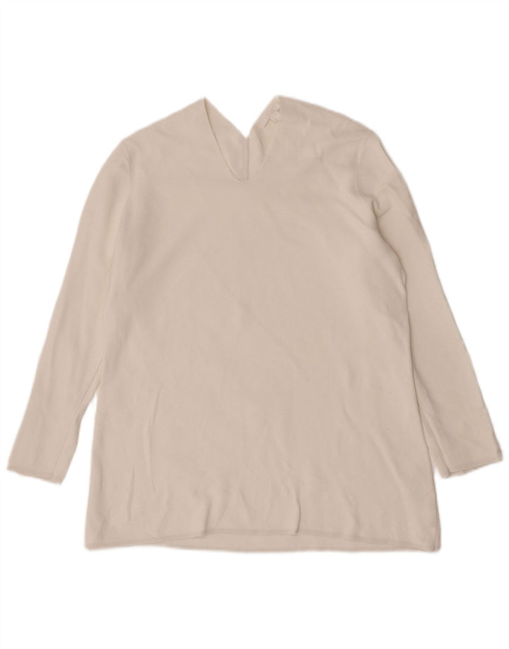 Cos Womens Top Long Sleeve UK 14 Medium White Cotton