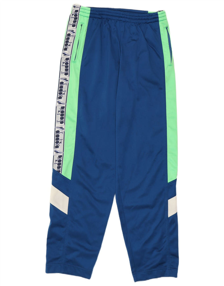 Diadora Mens Graphic Full Tracksuit UK 40 Medium Blue Colourblock Polyester