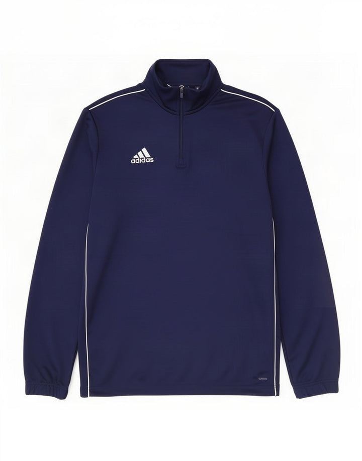 Adidas Mens Climalite Zip Neck Pullover Tracksuit Top Large Navy Blue