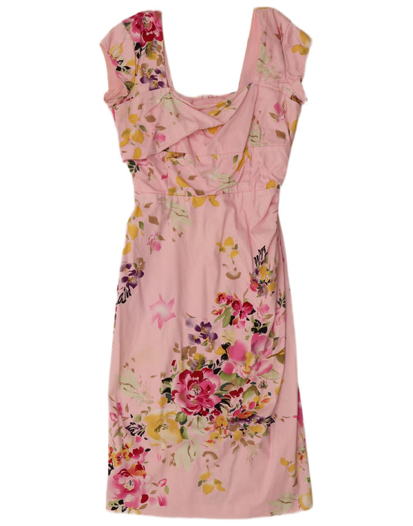 THE PRETTY DRESS COMPANY Womens Sheath Dress UK 14 Large Pink Floral