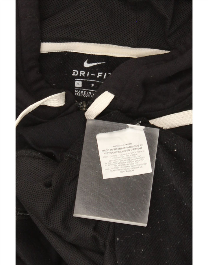 NIKE Womens Dri Fit Oversized Zip Hoodie Sweater UK 10 Small Black