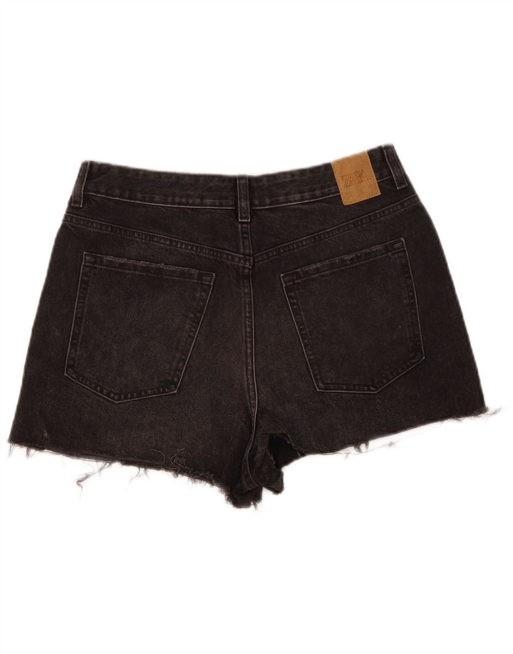 Zara Womens Denim Shorts EU 40 Medium W30  Grey Cotton