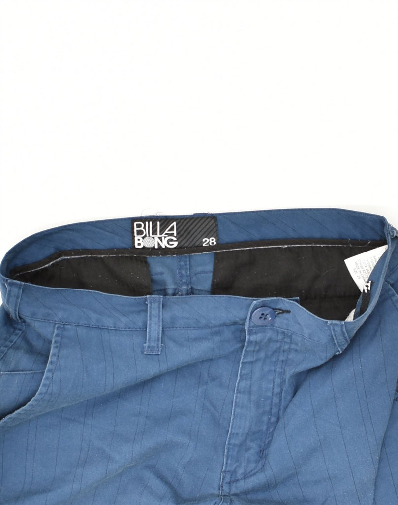 BILLABONG Mens Graphic Chino Shorts W28 Small Blue Pinstripe Cotton | Vintage Billabong | Thrift | Second-Hand Billabong | Used Clothing | Messina Hembry 