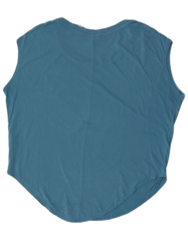 Nike Womens Oversized Graphic Vest Top UK 14 Large Blue Cotton