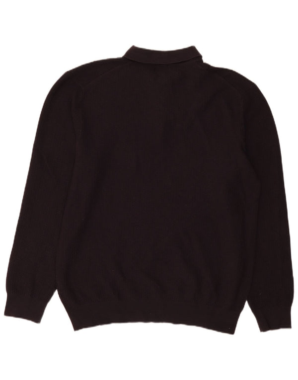Autograph  Mens Polo Neck Jumper Sweater Large Purple Cotton