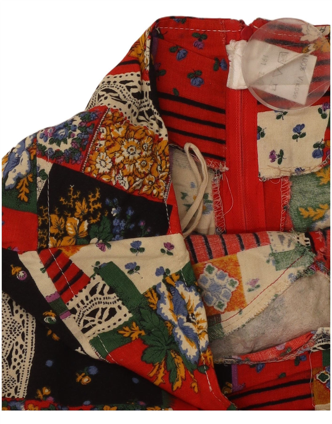 VINTAGE Womens Mini Skirt W28 Medium Multicoloured Patchwork Viscose