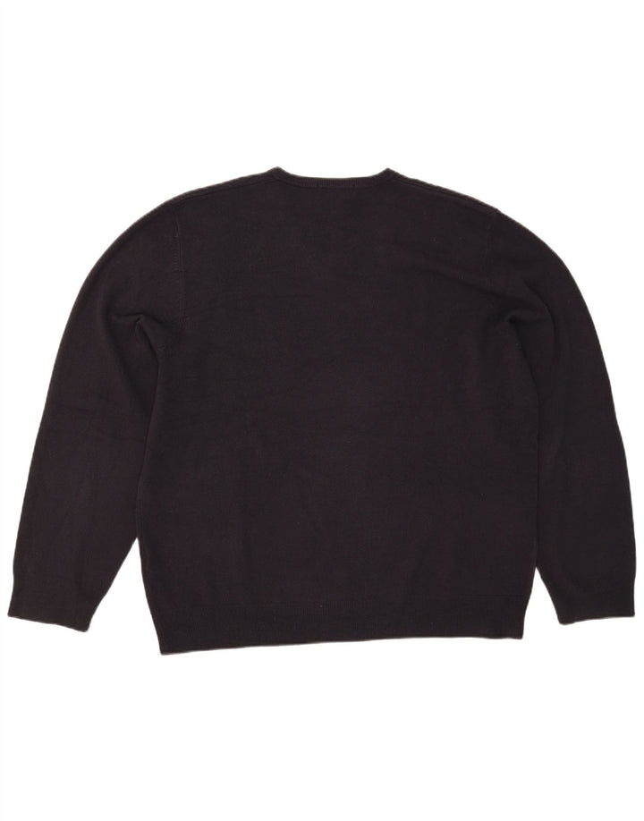 Marks & Spencer Mens Blue Harbour V-Neck Jumper Sweater 2XL Navy Acrylic