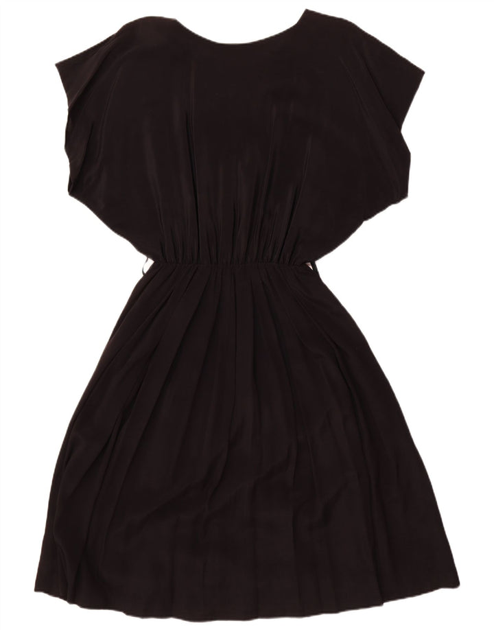 Vintage Womens Batwing A-Line Dress UK 18 XL Black