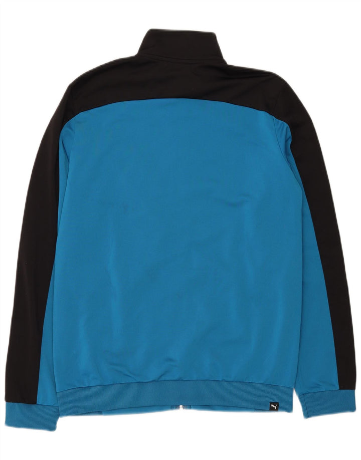 Puma Boys Tracksuit Top Jacket 15-16 Years Blue Colourblock Polyester