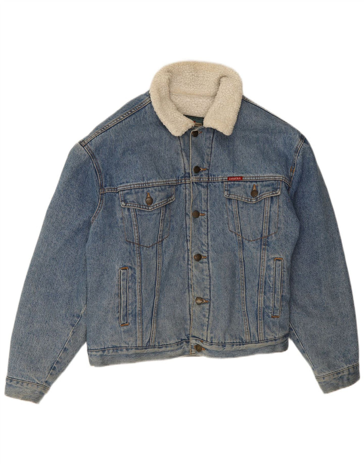 Carrera Mens Sherpa Denim Jacket UK 38 Medium Blue Polyester