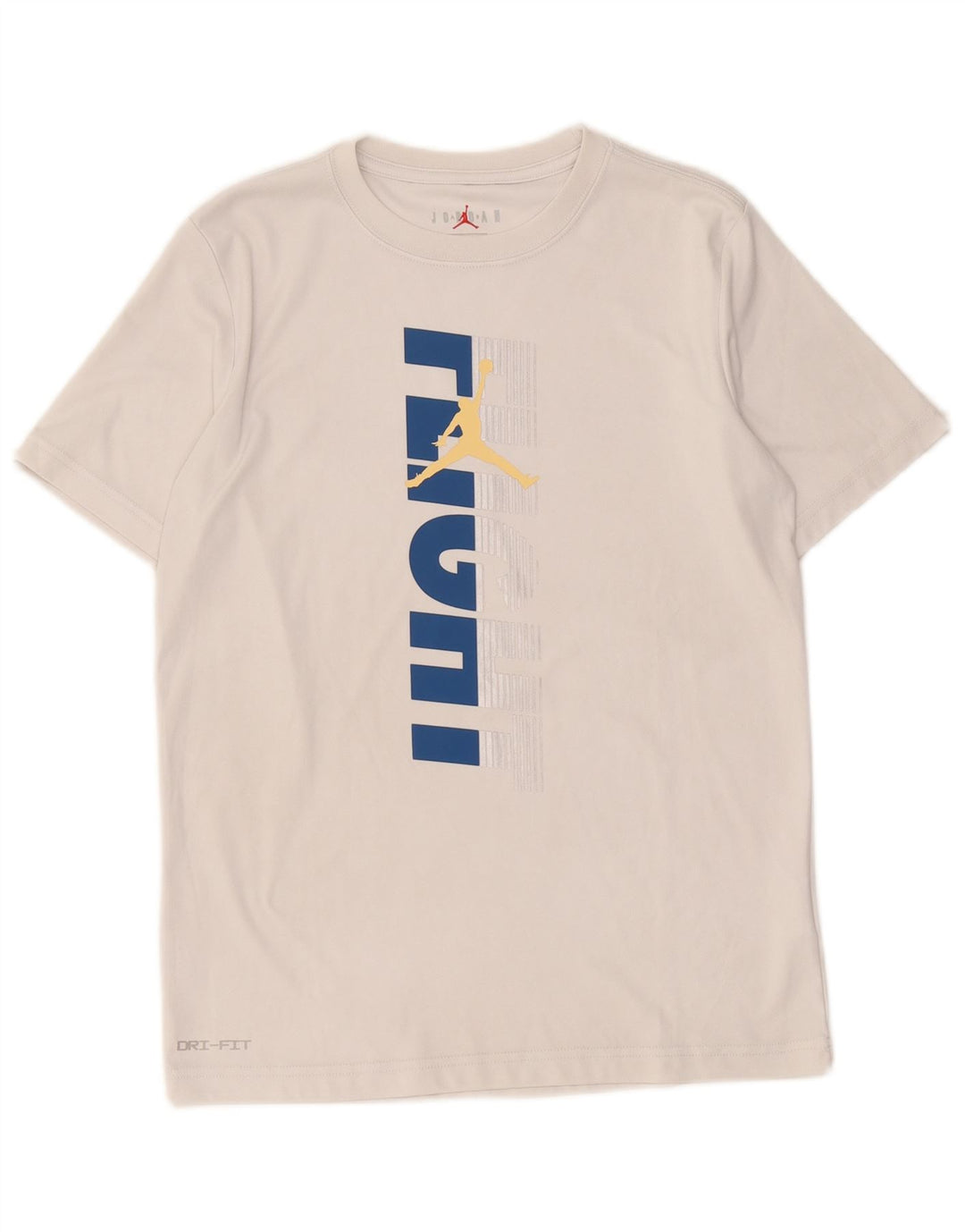 Jordan Boys Dri Fit Graphic T-Shirt Top 13-14 Years XL Grey Polyester