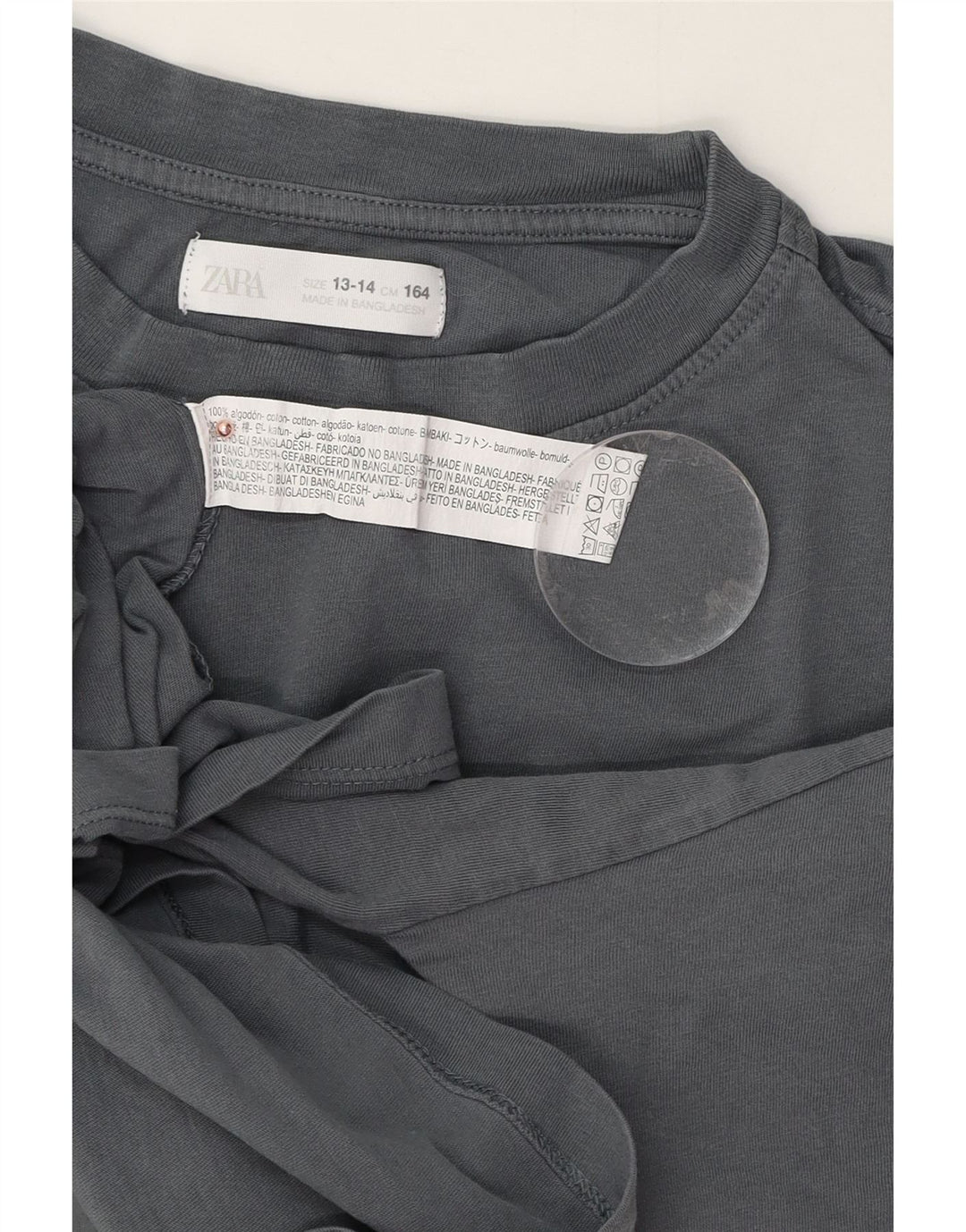 ZARA Boys T-Shirt Top 13-14 Years Grey Cotton