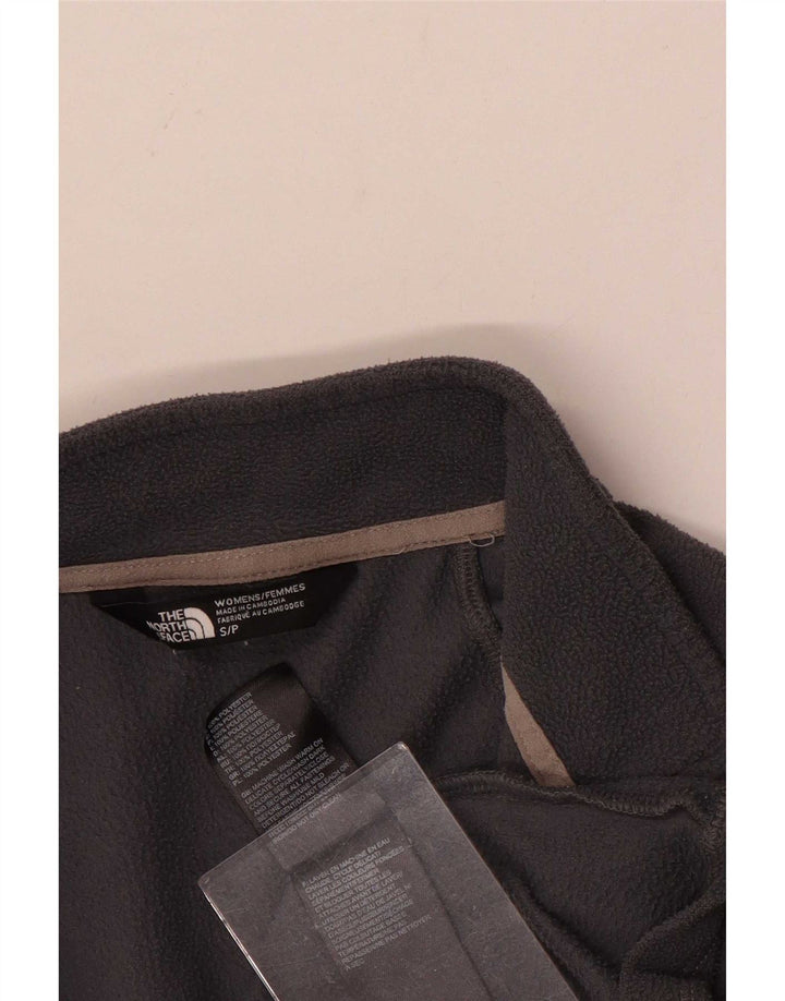 The North Face Womens Zip Neck Fleece Jumper UK 10 Small Grey Polyester