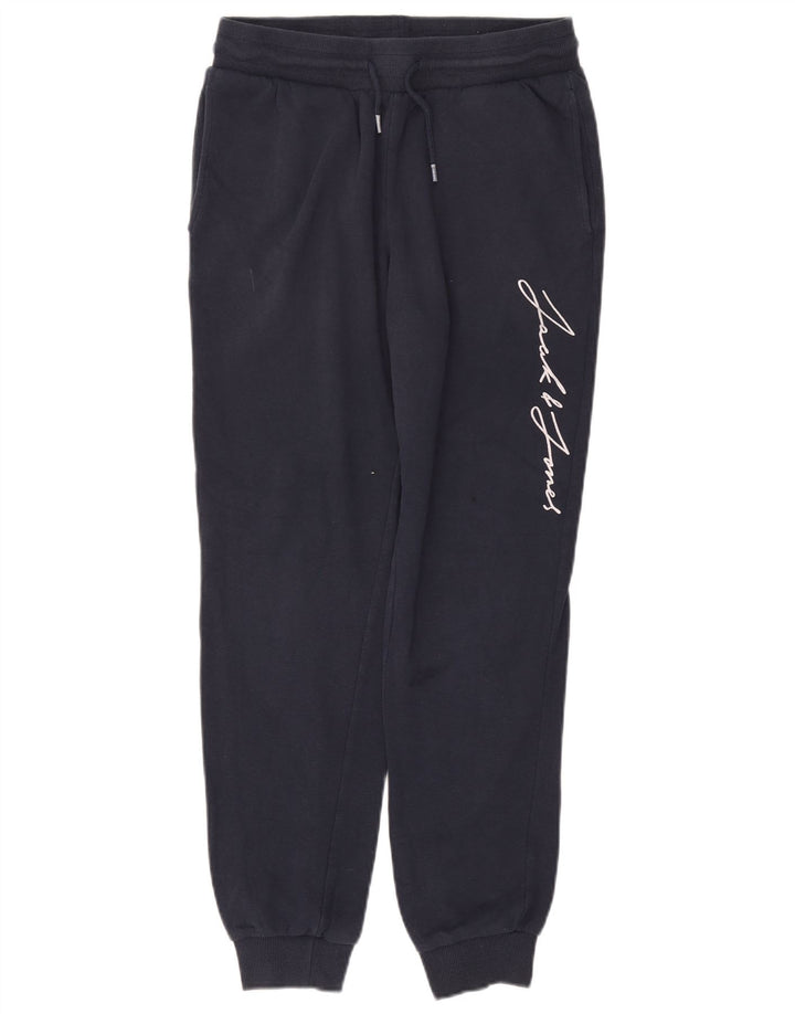 Jack & Jones Mens Graphic Tracksuit Trousers Joggers Medium Navy Blue