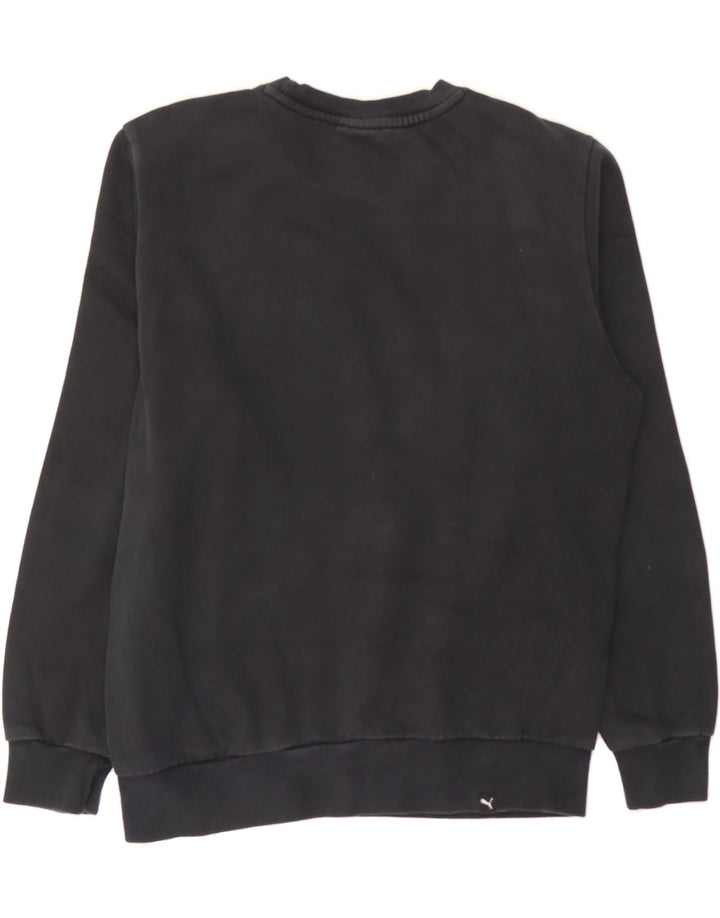 PUMA Mens Graphic Sweatshirt Jumper Small Navy Blue Cotton Vintage Puma and Second-Hand Puma from Messina Hembry 