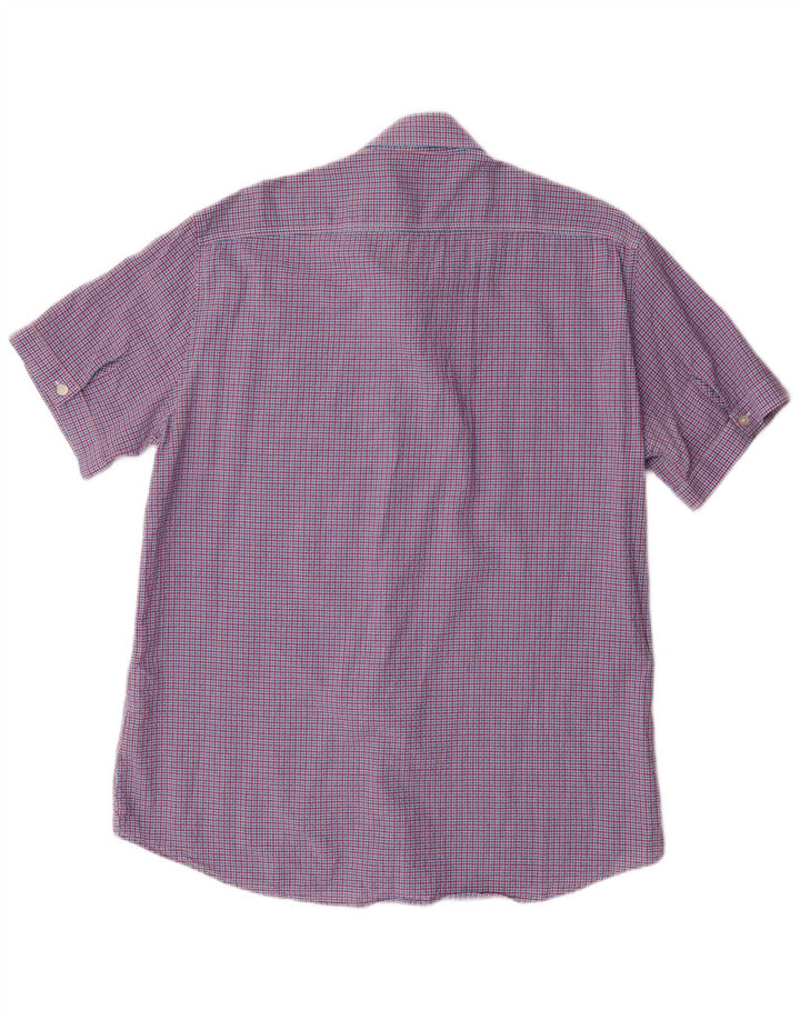 Carrera Mens Regular Fit Short Sleeve Shirt XL Red Check Cotton