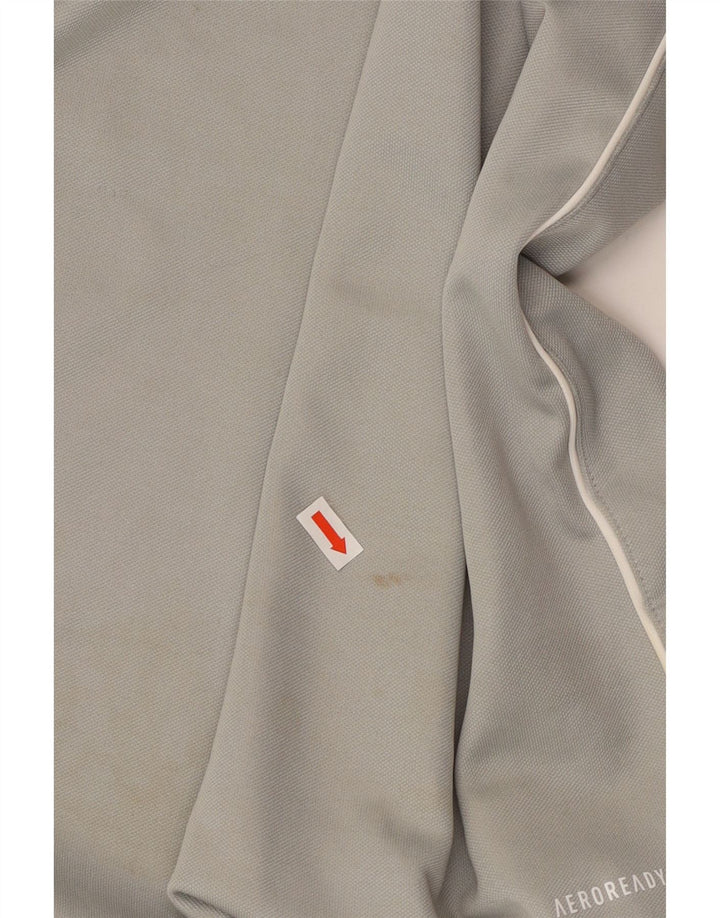 ADIDAS Mens Aeroready Zip Neck Pullover Tracksuit Top XL Grey Polyester