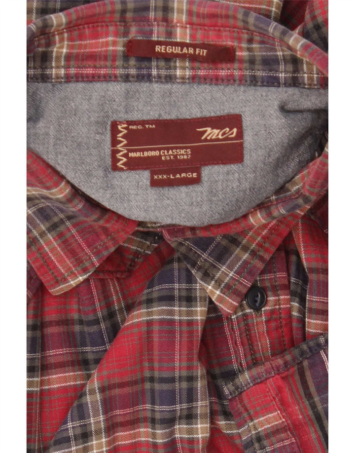 Marlboro Classics Mens Regular Fit Flannel Shirt 3XL Red Check
