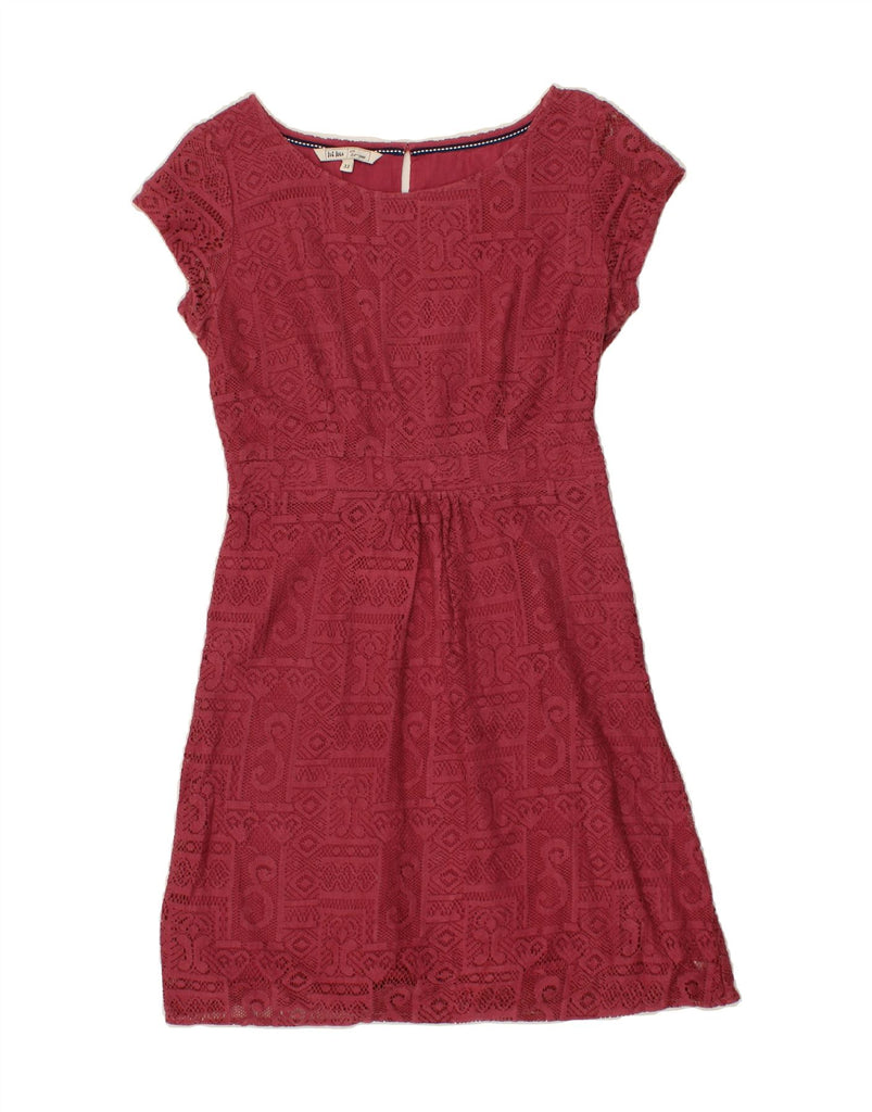 FAT FACE Womens A-Line Dress UK 12 Medium  Red Fair Isle Cotton Vintage Fat Face and Second-Hand Fat Face from Messina Hembry 