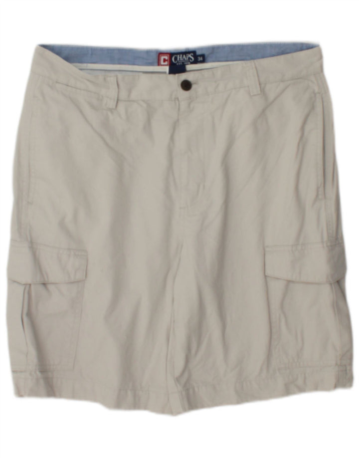 Chaps Mens Cargo Shorts W34 Large Beige Cotton