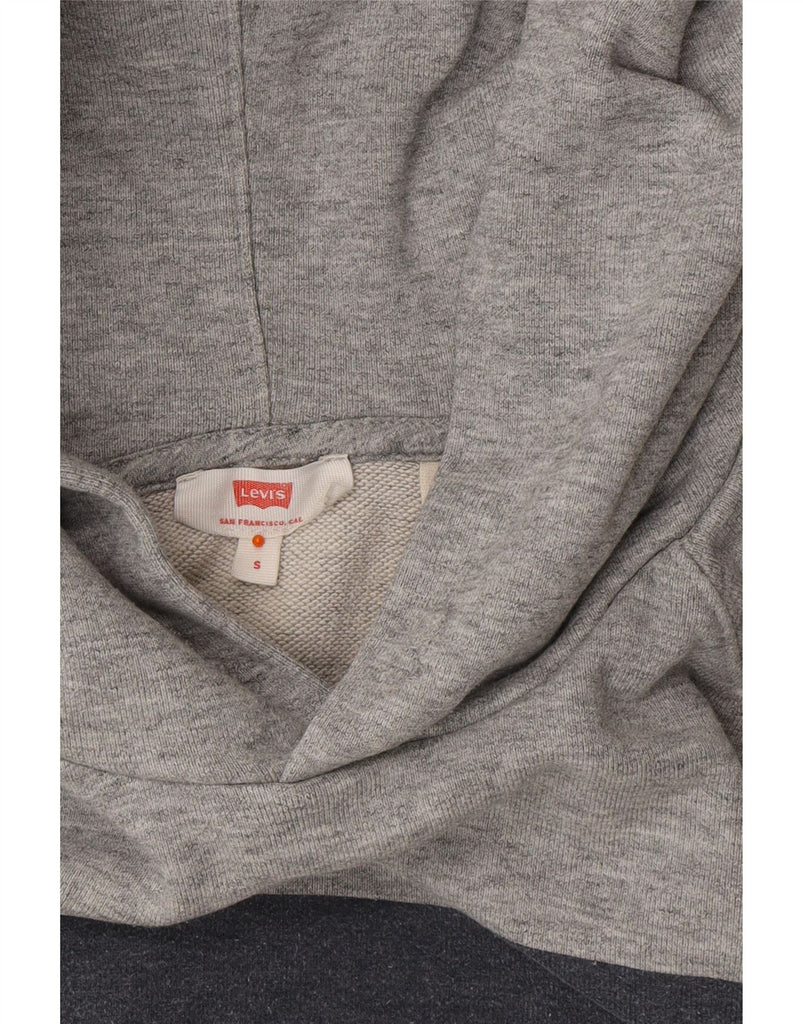 LEVI'S Womens Oversized Graphic Hoodie Jumper UK 10 Small Grey Cotton Vintage Levi's and Second-Hand Levi's from Messina Hembry 