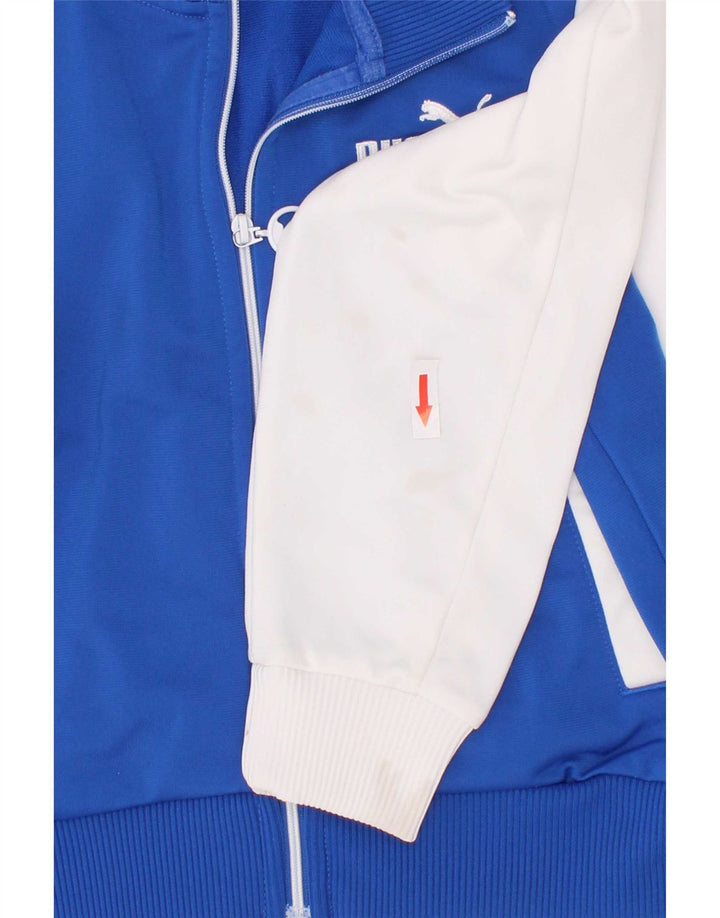 Puma Boys Graphic Tracksuit Top Jacket 3-4 Years Blue Colourblock Polyester