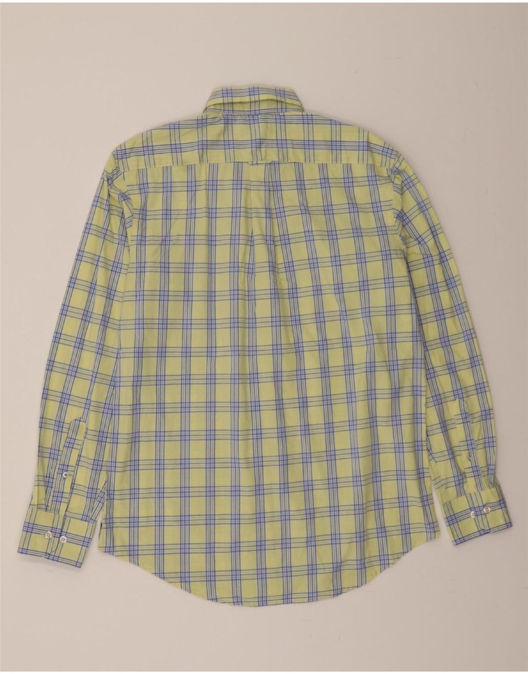 IZOD Mens Shirt Medium Yellow Check Cotton Vintage Izod and Second-Hand Izod from Messina Hembry 