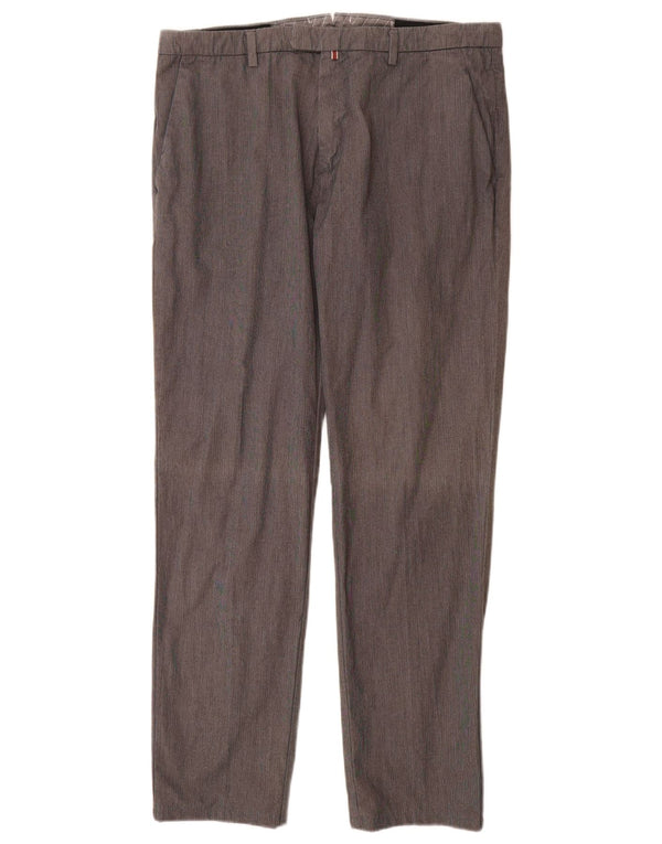 Trussardi Womens Straight Suit Trousers W33 L30 Grey Cotton