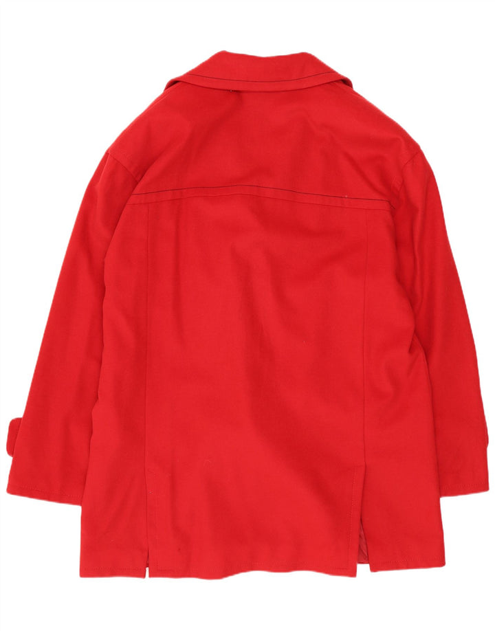 Vintage Womens Double Breasted Coat IT 42 Medium Red Wool
