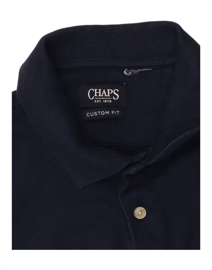CHAPS Mens Custom Fit Polo Shirt Medium Navy Blue