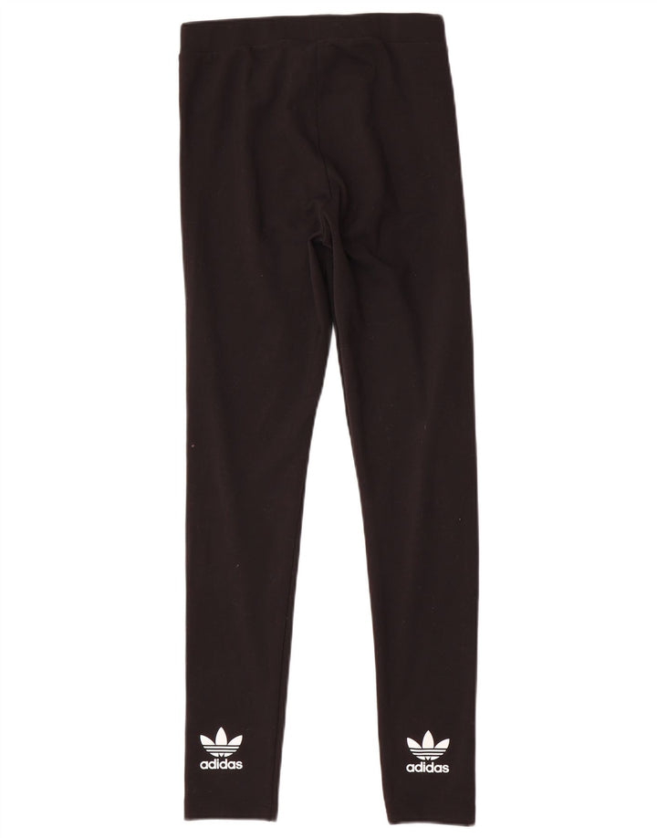 Adidas Womens Graphic Leggings UK 10 Small Black Polyester
