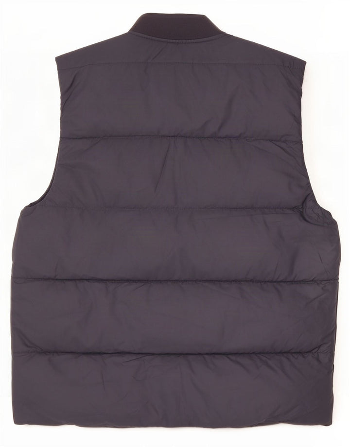 Zara Mens Padded Gilet UK 40 Large Navy Blue Polyester