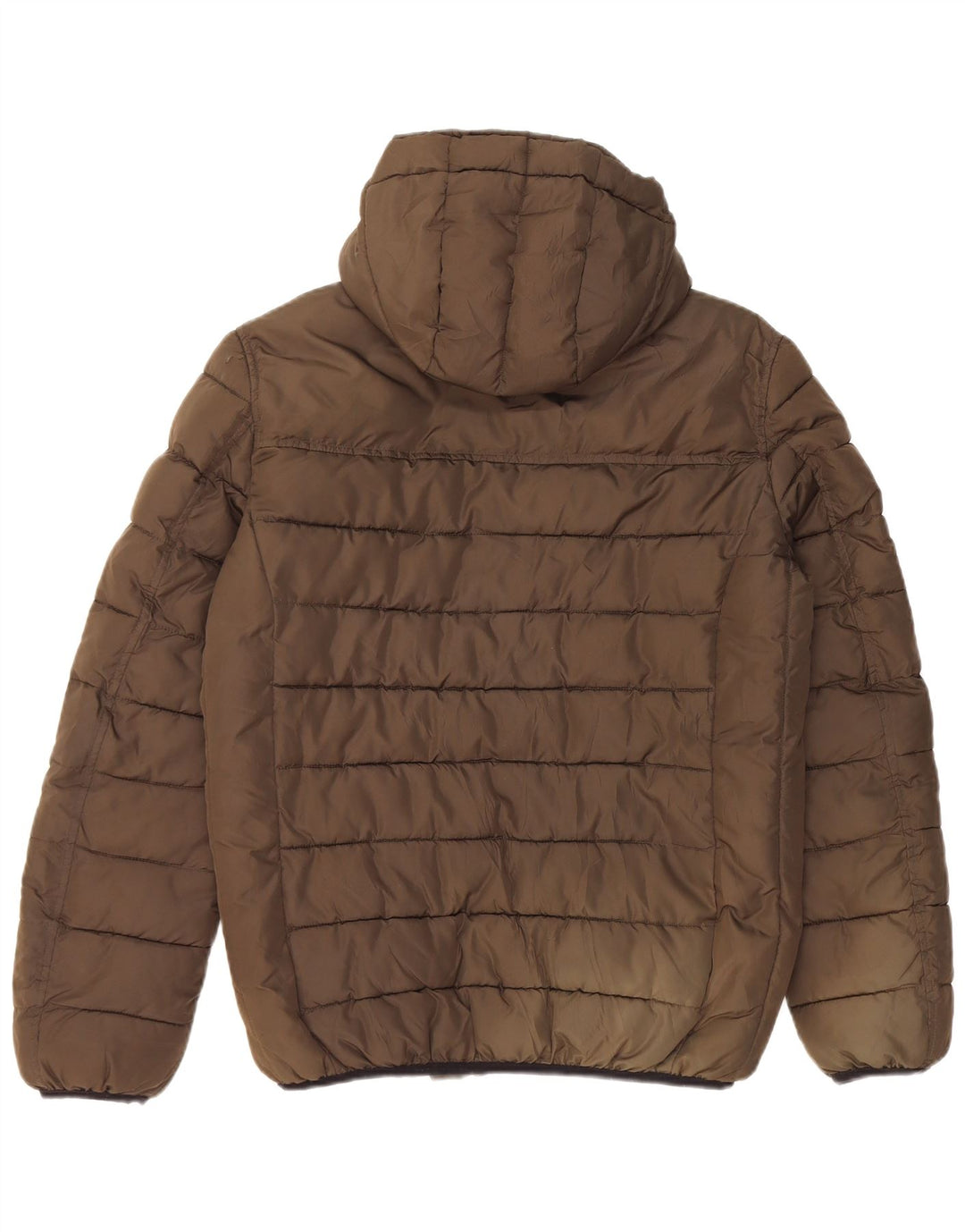 Champion Mens Hooded Padded Jacket UK 38 Medium Khaki Polyester