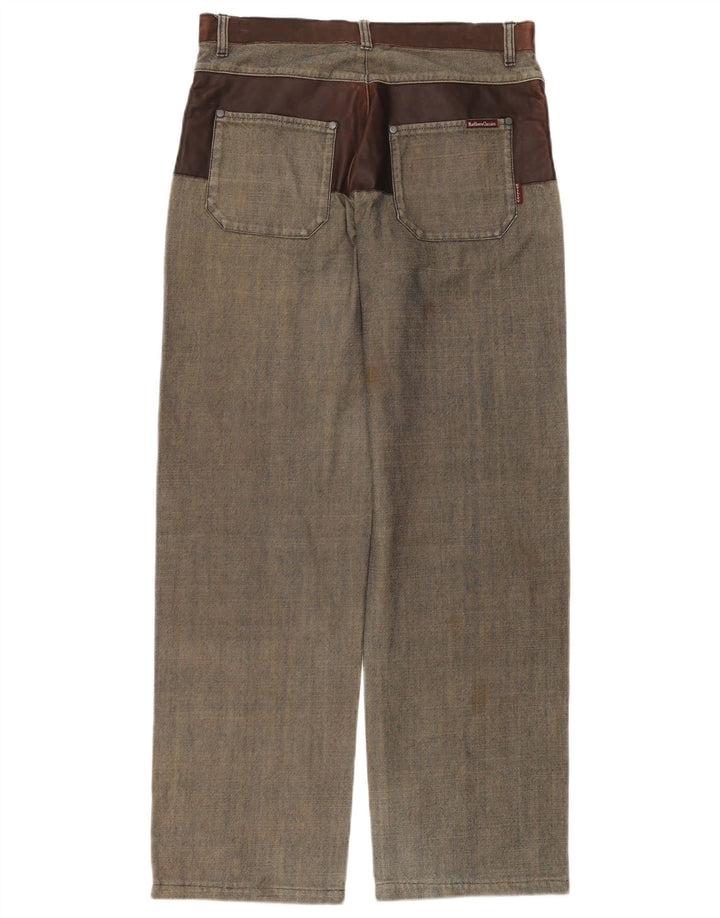 Marlboro Classics Mens Straight Jeans W32 L34 Grey Colourblock Cotton